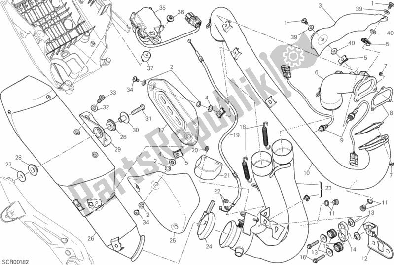 Wszystkie części do System Wydechowy Ducati Hypermotard Hyperstrada Thailand 821 2015